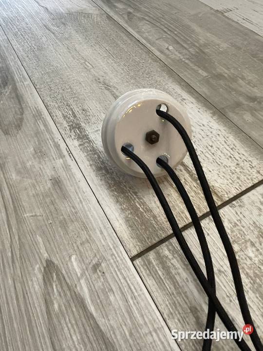 Stara lampa wisząca kuchenna z przeciwwagą Chudów