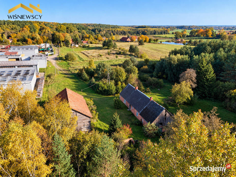 Dom z cegły do remontu działka 1900 m Kiełkuty