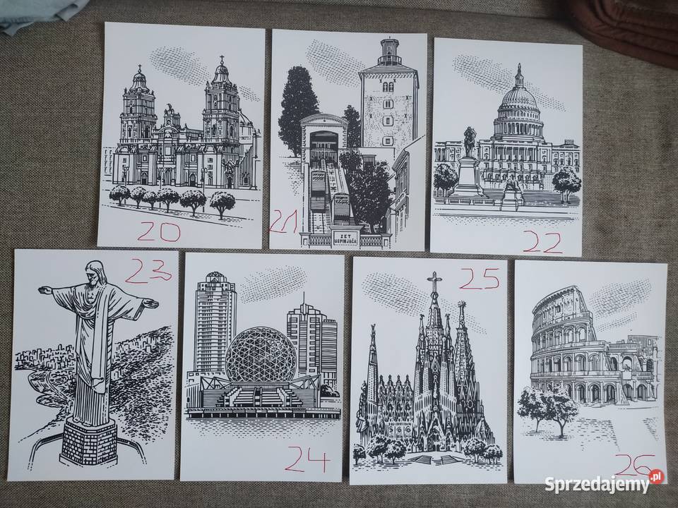 Rysunki seria miasta świata 44 blok t A3 250 gm2 Warszawa