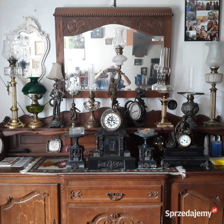 Sprawny kamiennyfiguralny zegar z Francji te Wrocław