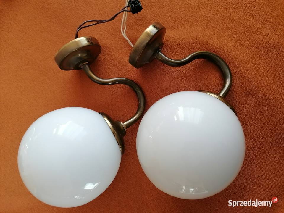 Kinkiet Ścienny Złoty Metalowy Mleczny Biały Kinkiety Łódź sprzedam