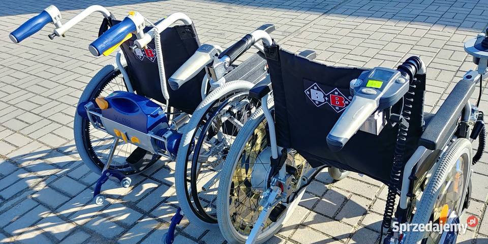 Wózek inwalidzki lekki składany z napędem różne Sprzęt rehabilitacyjny i ortopedyczny Syców