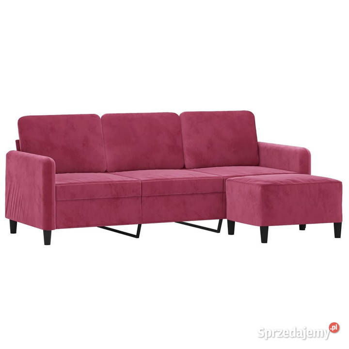 3osobowa sofa z podnóżkiem winna czerwień 180 Warszawa