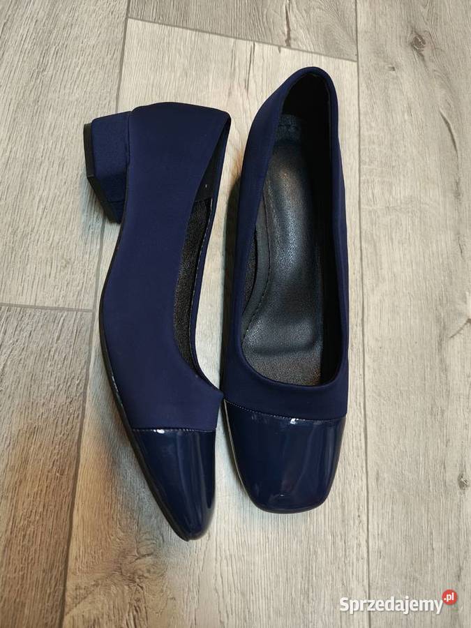 42 Granatowe niskie czółenka wieczorowe NOWE Kraków sprzedam