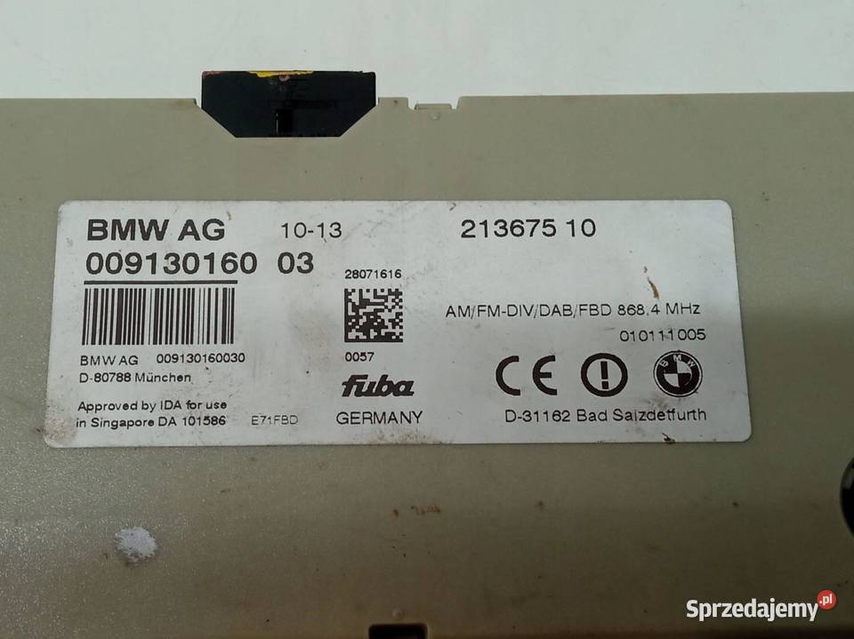 WZMACNIACZ 009130160 Bmw X6 I 20092014 E71