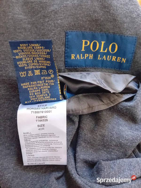 Marynarka szara bawełna Polo Ralph Lauren Kielce
