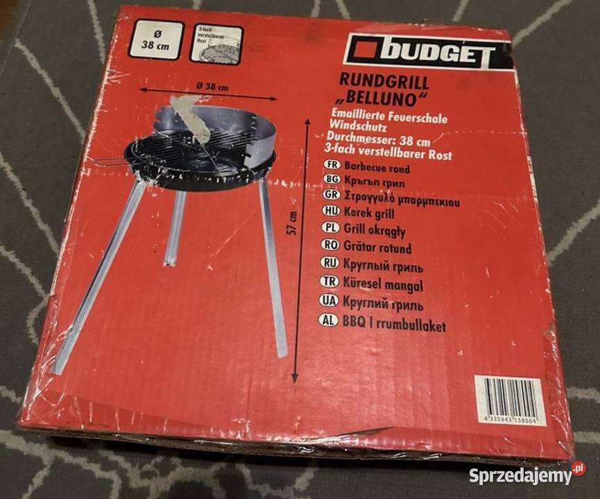 Grill ogrodowy Budget Belluno okrągły 38 wielkopolskie Oborniki sprzedam