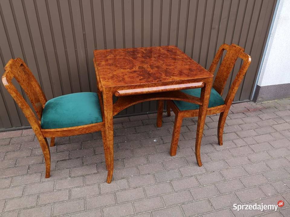 Stół Krzesła Komplet ARTDECO Unikat Politura Swarzędz