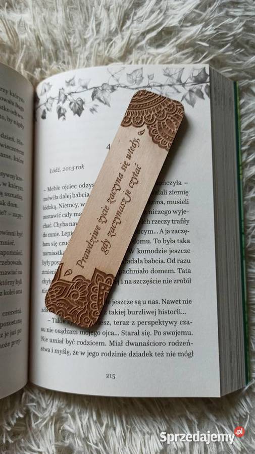 Drewniana Grawerowana Dwustronnie Zakładka do Kraków