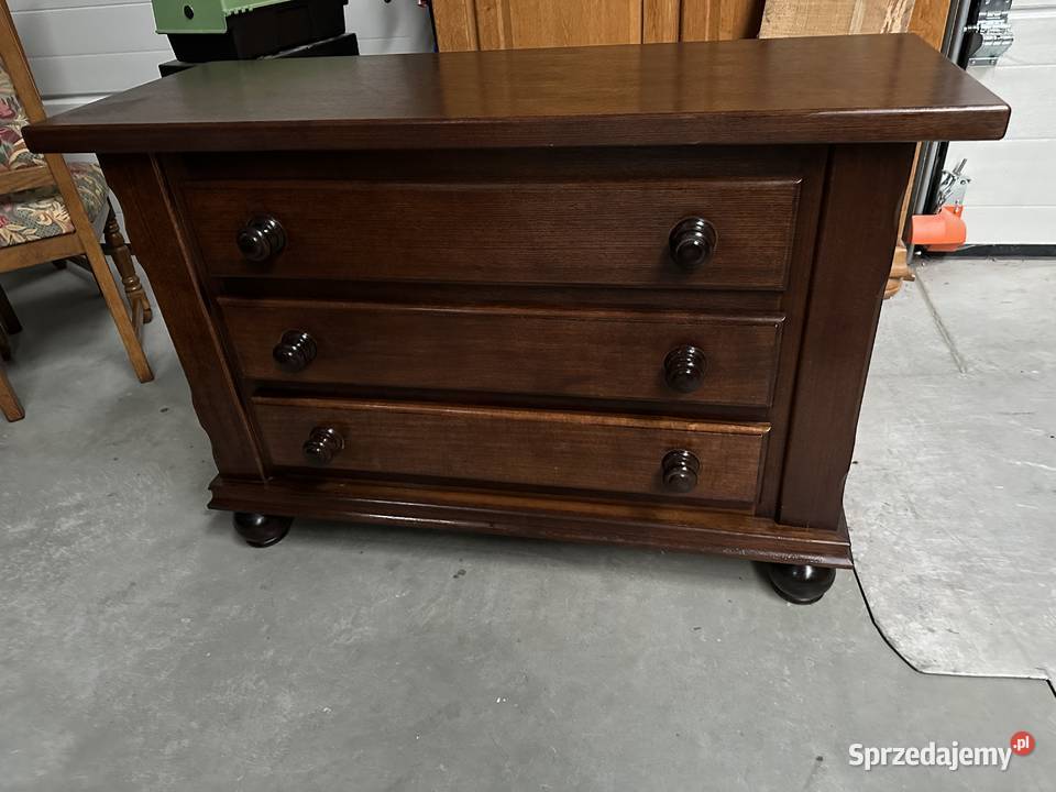 Dębowa ciemna komoda z szufladami 120