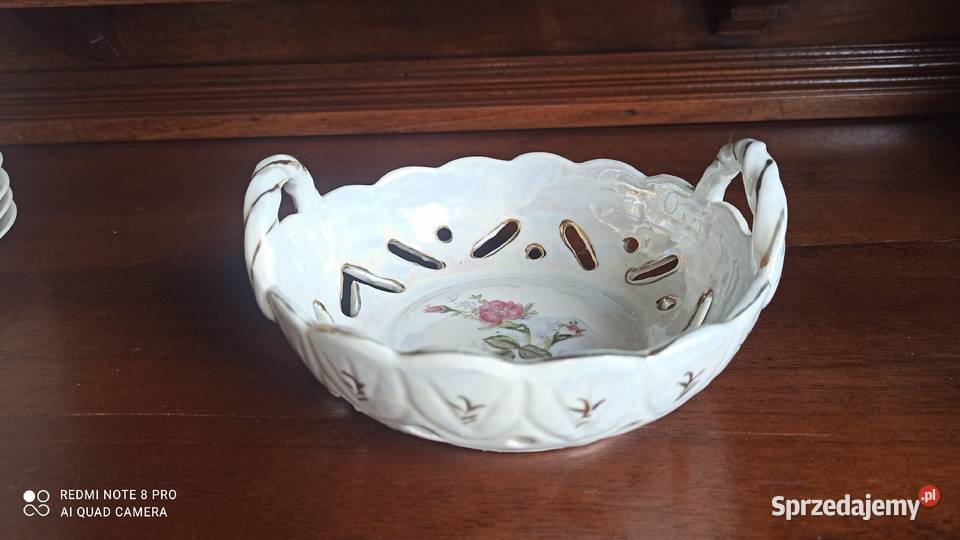 Patera MiseczkaZ uchwytami Złocona i opalizowana Gdańsk