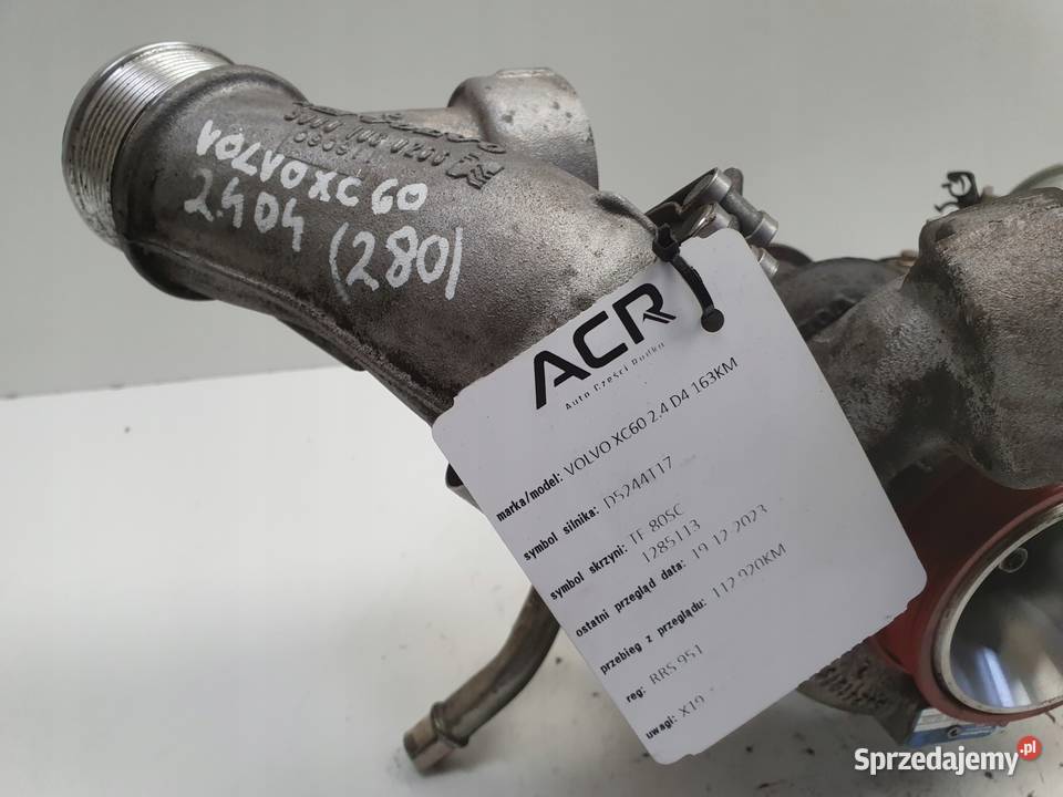 TURBOSPRĘŻARKA Volvo V60 XC60 S80 24 D5 turbo lubelskie Rudka sprzedam