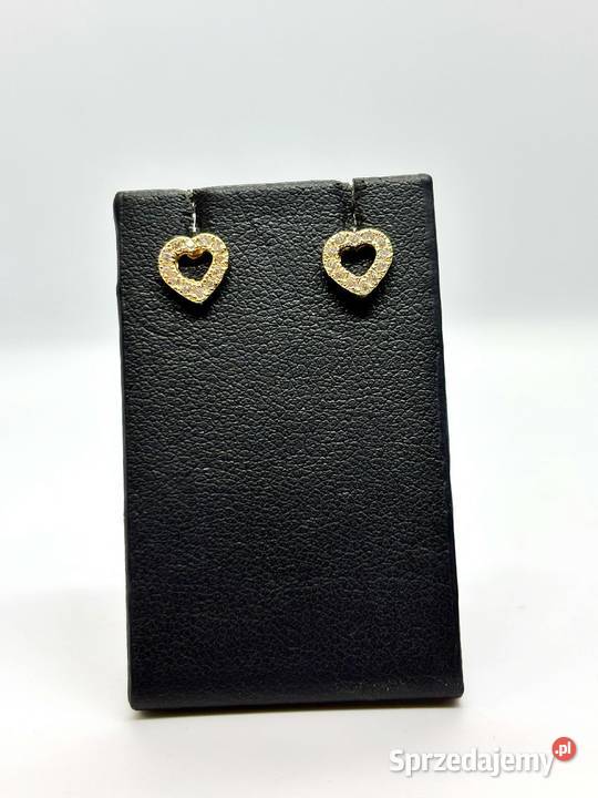 Nowe złote kolczyki pr 585 108g Serca Sztyft Elbląg sprzedam