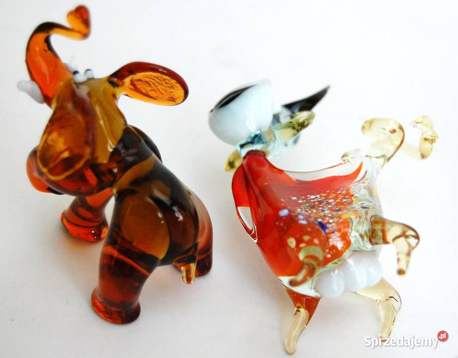 Szklane zwierzątka figurki ze szkła kolorowe Lublin