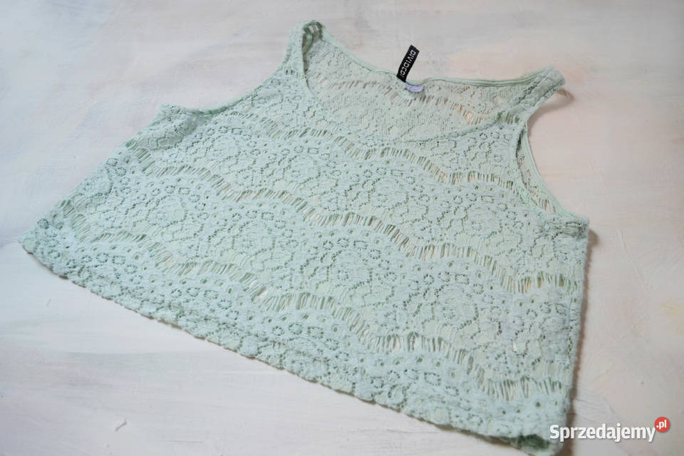 miętowy crop top haftowany hm Warszawa sprzedam