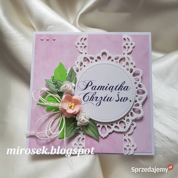 Pamiątka Chrztu dziewczynki kartka Chrzest Łódź