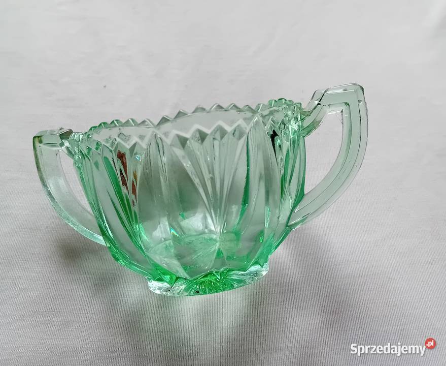 Zielona cukierniczka art deco Karhula Finlandia