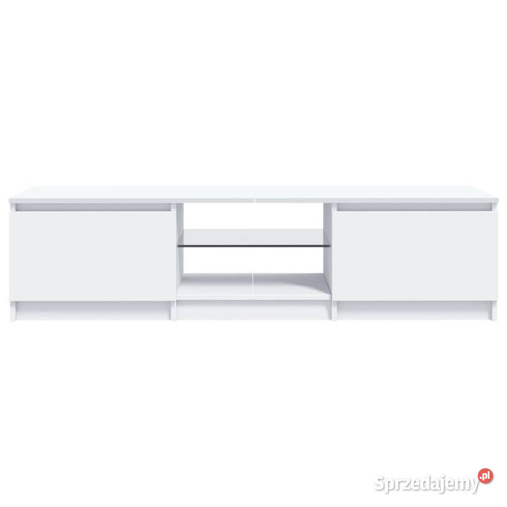 Szafka pod TV z oświetleniem LED biała 140 x 40 mazowieckie Warszawa