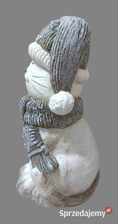 Urocza dekoracja figurka świąteczna kot z Chrzanów