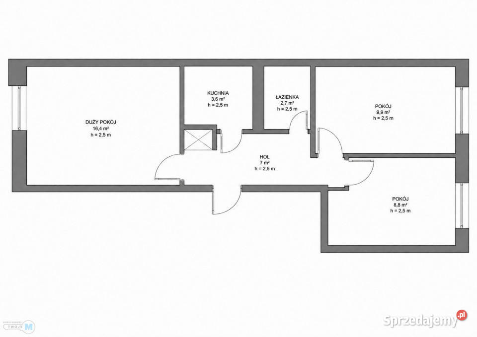 Mieszkanie 48 metrów 3 pokojowe Warszawa