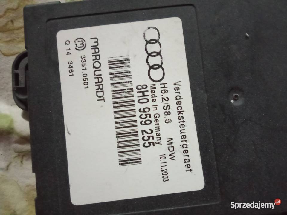 Audi a4 b6 cabrio sterowniki moduł ponoszenia osobowe warmińsko-mazurskie Nowe Miasto Lubawskie