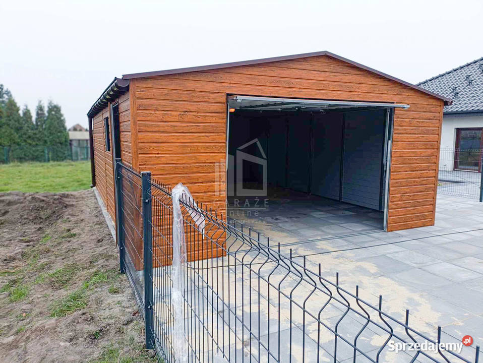 Garaż blaszany 6x6m Brama uchylna drzwi 2x okno Oświęcim