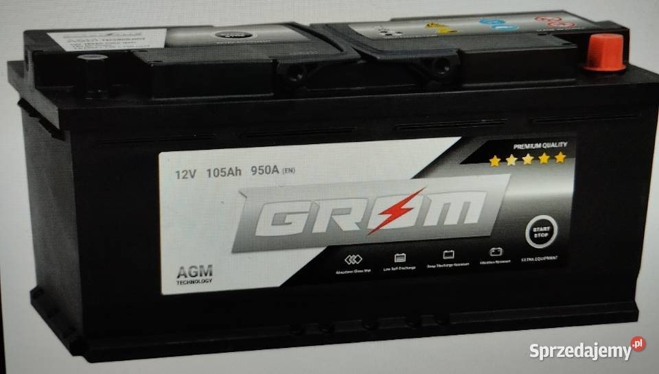 Akumulator GROM AGM STARTSTOP 105Ah 950A Prawy Szczecin sprzedam