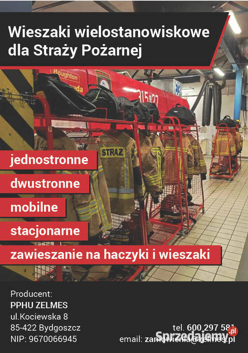 Wieszaki mobilne wielostanowiskowe strażaków Nysa