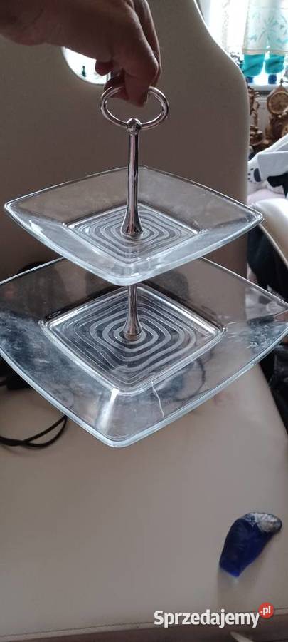 patera dwupoziomowa szklana Jaslo Meander 49 wielkopolskie