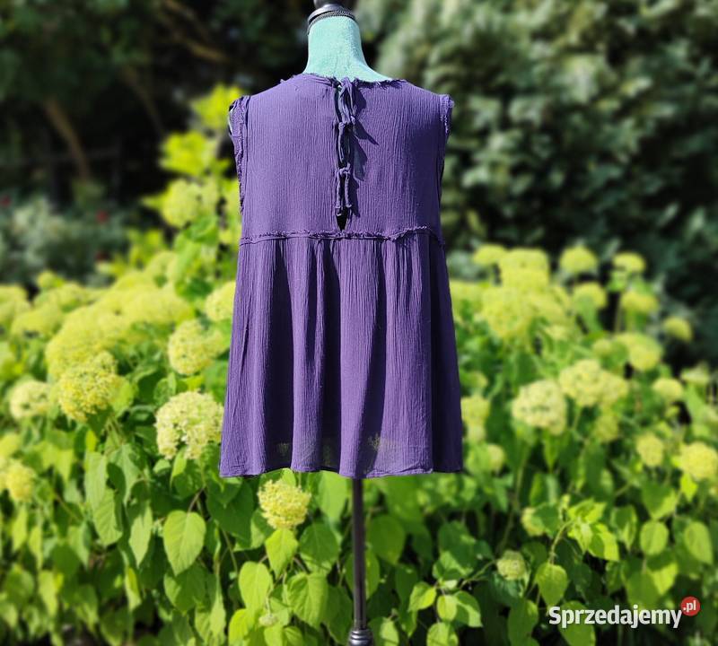 Bluzka Reserved 44 babydoll granatowa strzępiona bez rękawa zachodniopomorskie Szczecin sprzedam