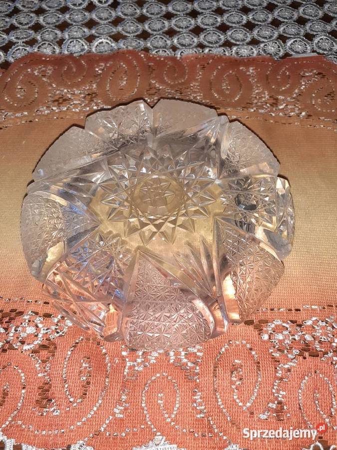 Duża popielnica kryształ Pięknie zdobiona Sosnowiec