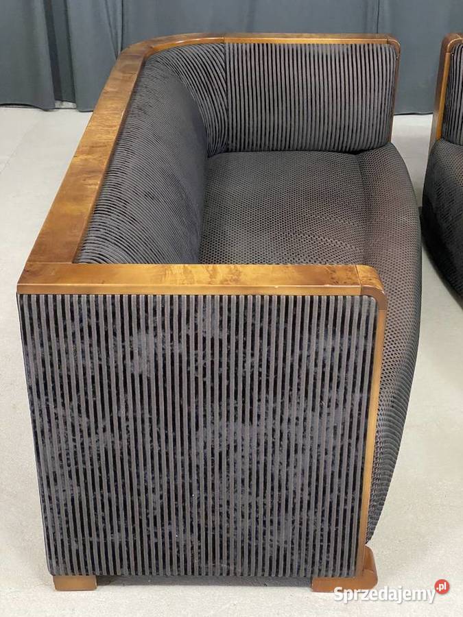Designerskie sofy art deco 2 orzech czeczot Budno