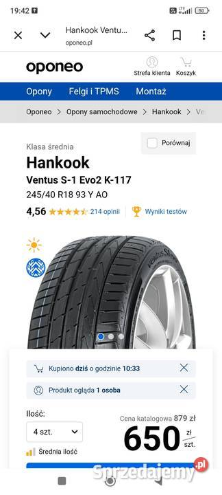 Hankook 2454018 Lato Samochodowe Gniewkowo