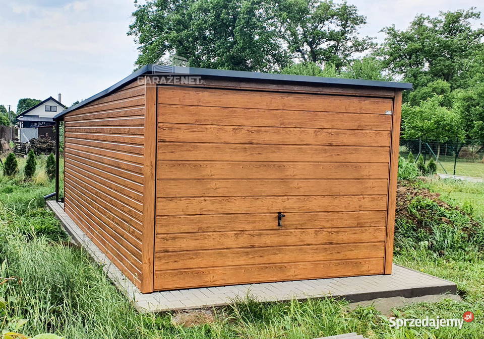GARAŻ BLASZANY 3mx6m SPAD TYŁ BRAMA UCHYLNA Łapanów