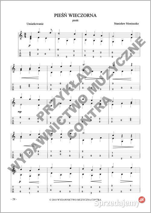 Łatwy Moniuszko na gitarę nutytabulatury mazowieckie