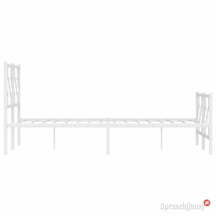 Łóżko Metalowe Białe Rama Łóżka Ze Stelażem