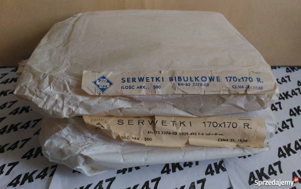 SERWETKI BIBUŁKOWE 170X170 PRL BAR MLECZNY Łódź