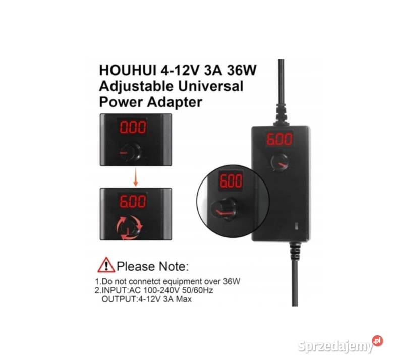 Zasilacz regulowany 412V 3A 36W uniwersalny Pozostałe Chojnice
