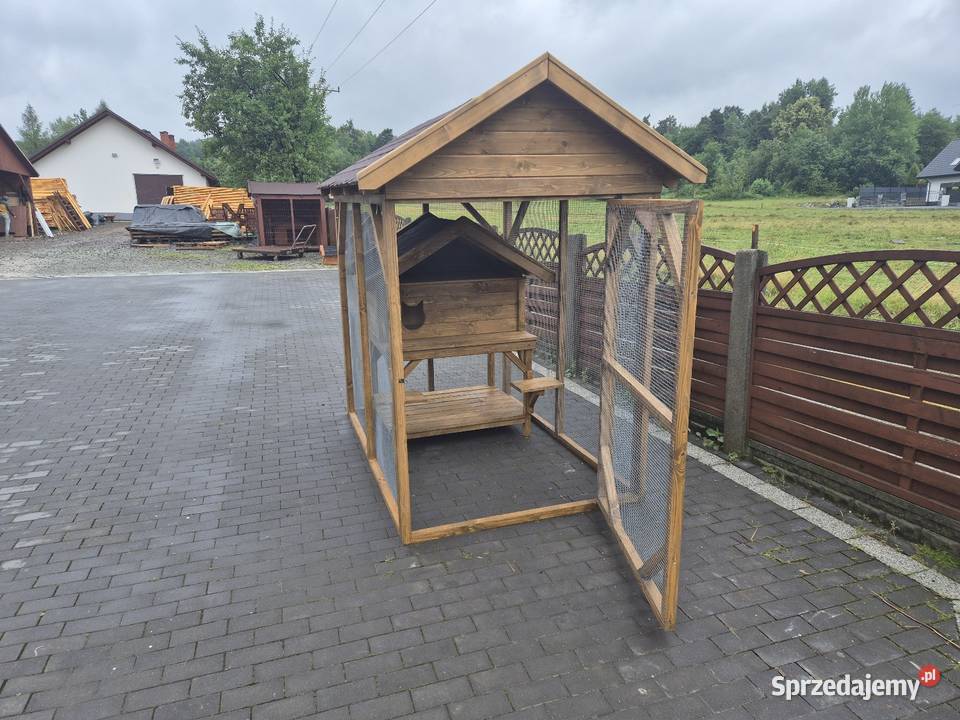 Buda kota z wolierą Dla kotów Jordanów