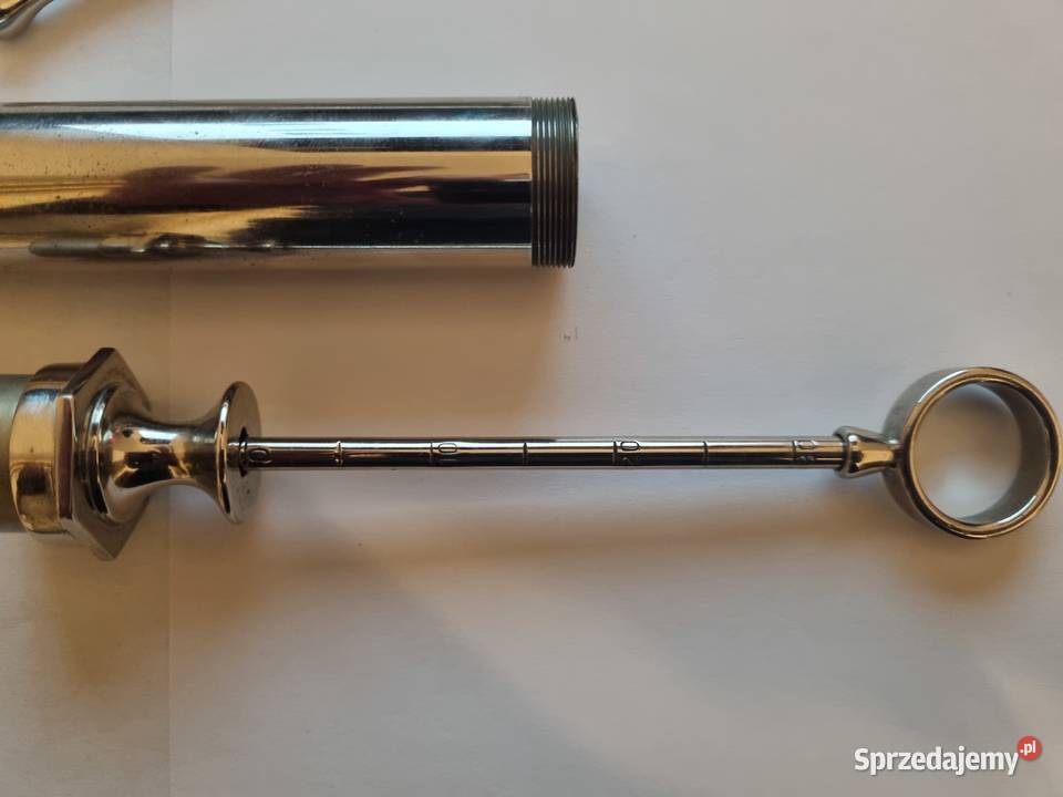 Antyczna zabytkowa strzykawka metalowa Lublin