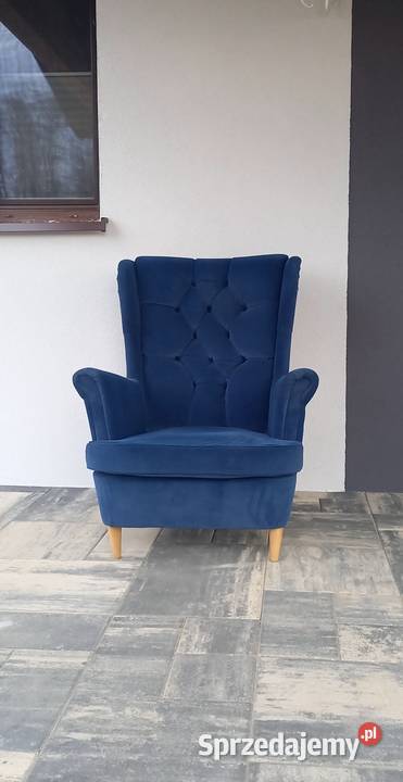Fotel wypoczynkowy Uszak granatowy sprzedam