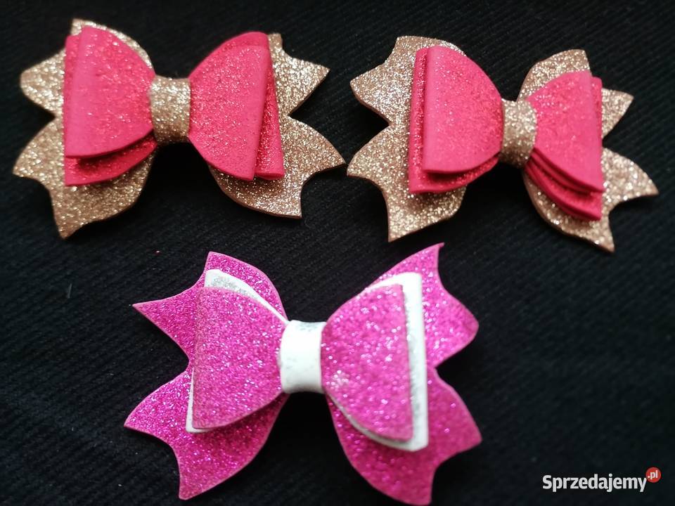 Zapinka do włosów różowa kokardaSpinka Łódź