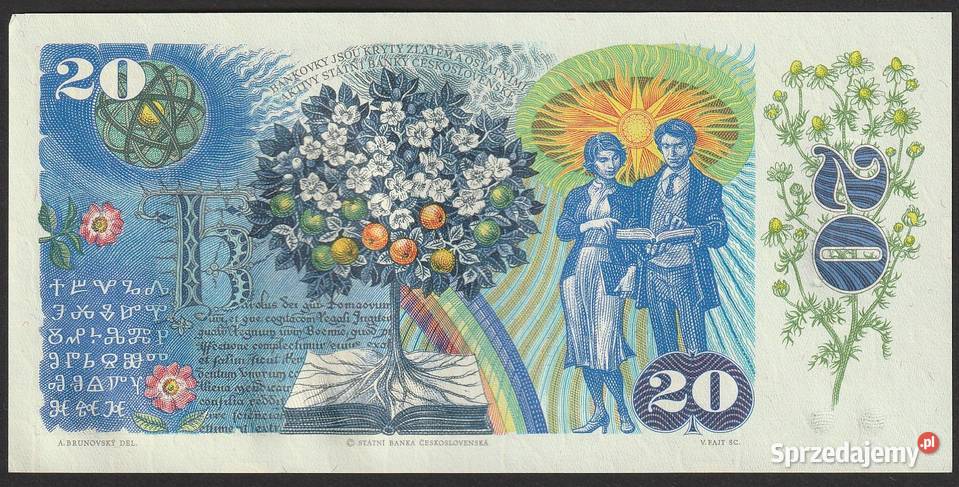 Czechosłowacja 20 koron 1988 stan bankowy UNC łódzkie Łódź sprzedam