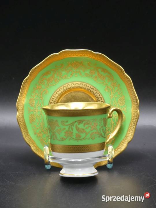 Zjawiskowa bogato złocona mokka Hutschenreuther Poznań