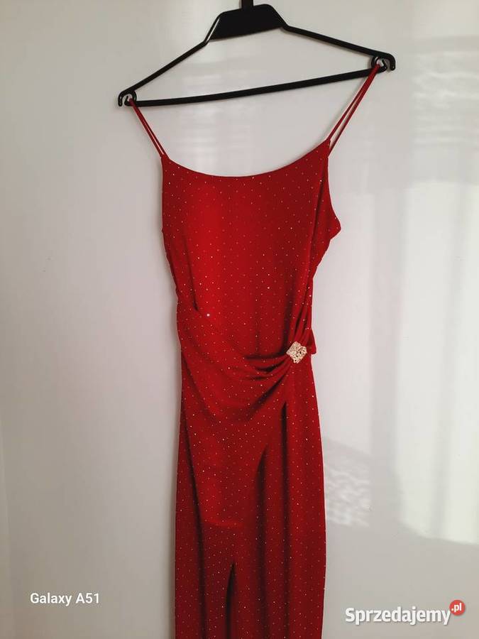 Burgundowa sukienka Długość Maxi Łążynek