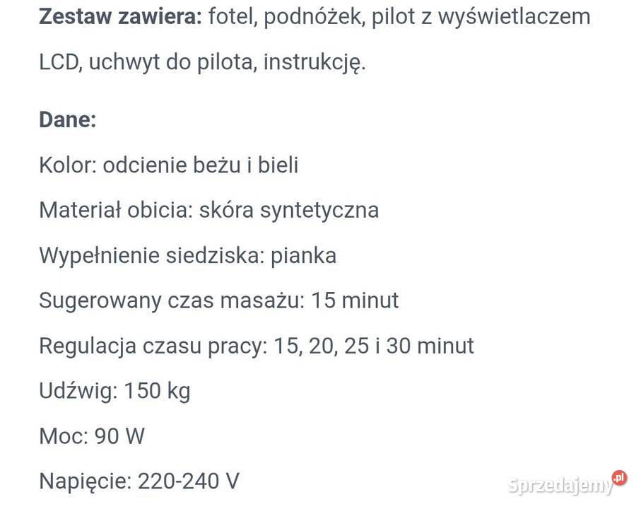 Fotel masujący Sakura Wąbrzeźno