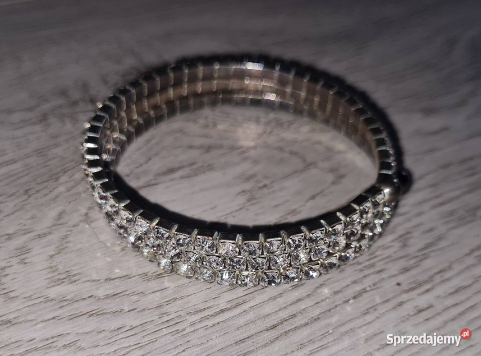 Bransoletka damska regulowana cyrkonie posrebrzane Łódź