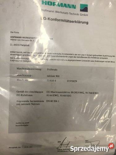 Linia Diagnostyczna HOFMANN Safelane 800 Warszawa