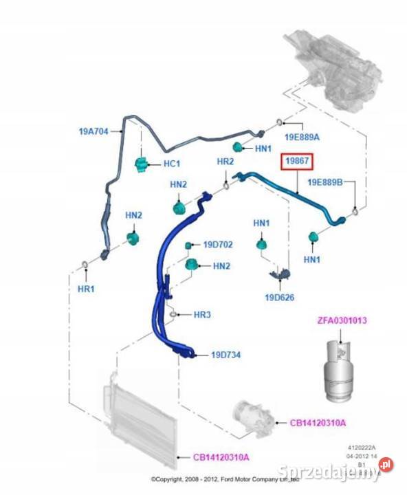 PRZEWÓD KLIMATYZACJI FORD FIESTA 14 1540895 osobowe