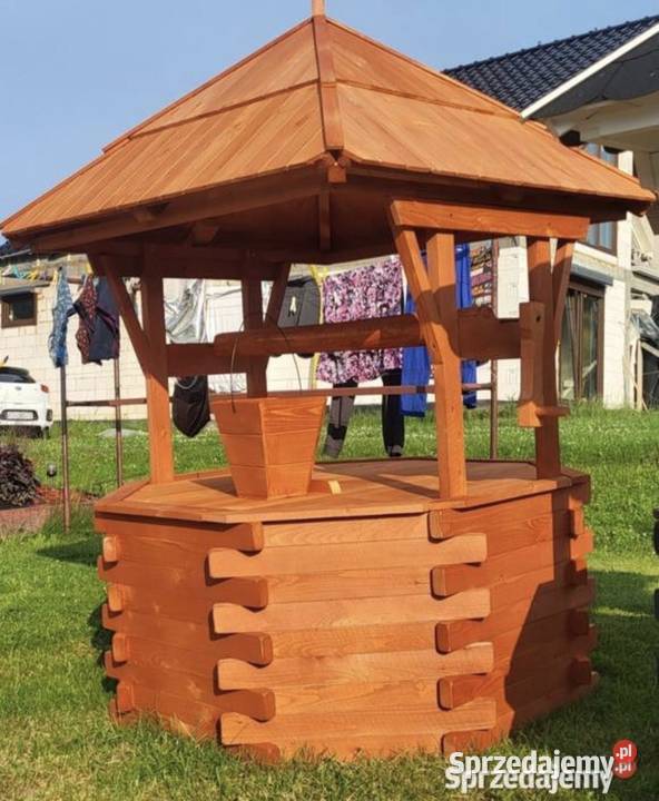 Studnia ogrodowa drewniana ozdobna na krąg śląskie Bielsko-Biała